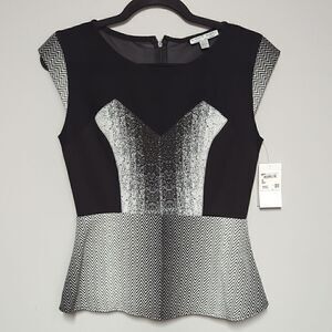 NWT Alberto Makali Black and White Top